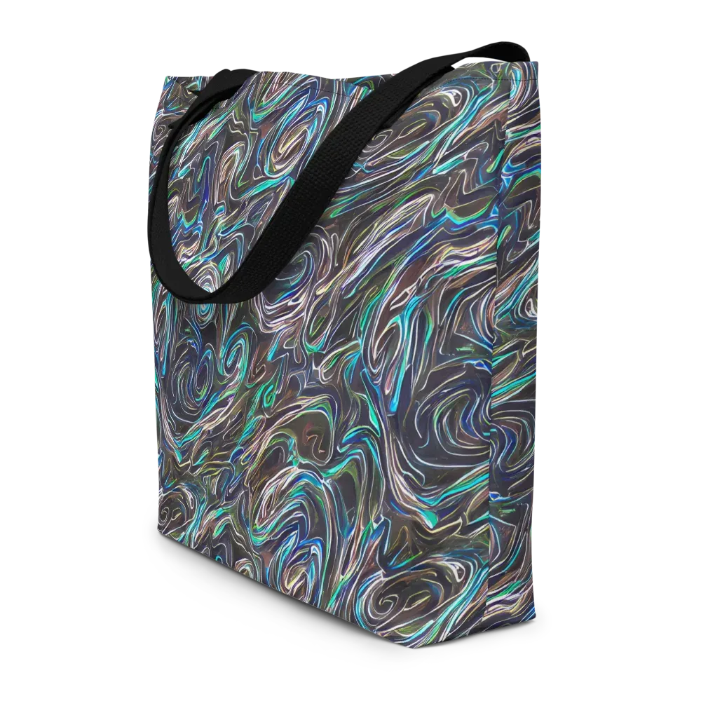 Iridescent Riptide on Large Tote Bag W/ Pocket — Front