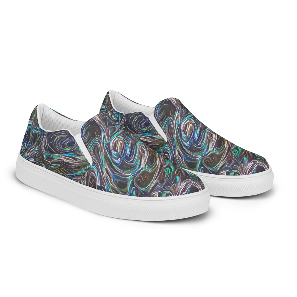 Iridescent Riptide on Women's Slip-On Canvas Shoes — Right Front