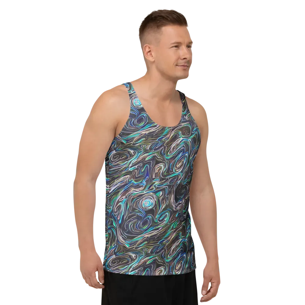 Iridescent Riptide on Men's Tank Top — Right Front