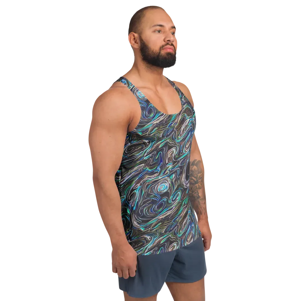 Iridescent Riptide on Men's Tank Top — Right Front