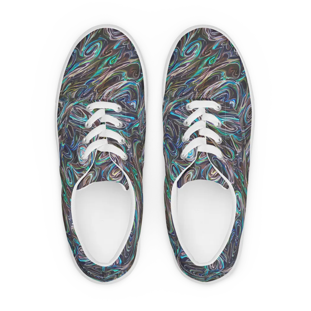 Iridescent Riptide on Men's Lace-Up Canvas Shoes — Front