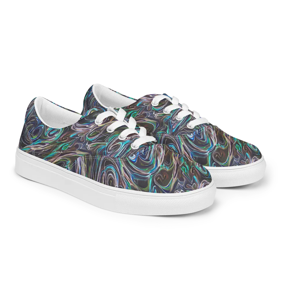 Iridescent Riptide on Men's Lace-Up Canvas Shoes — Right Front