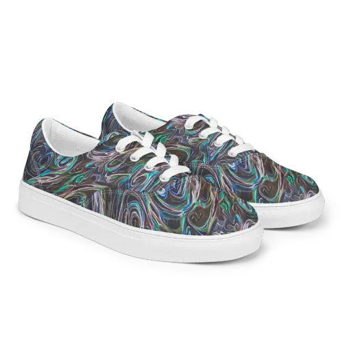 Iridescent Riptide on a Men's Lace-Up Canvas Shoes