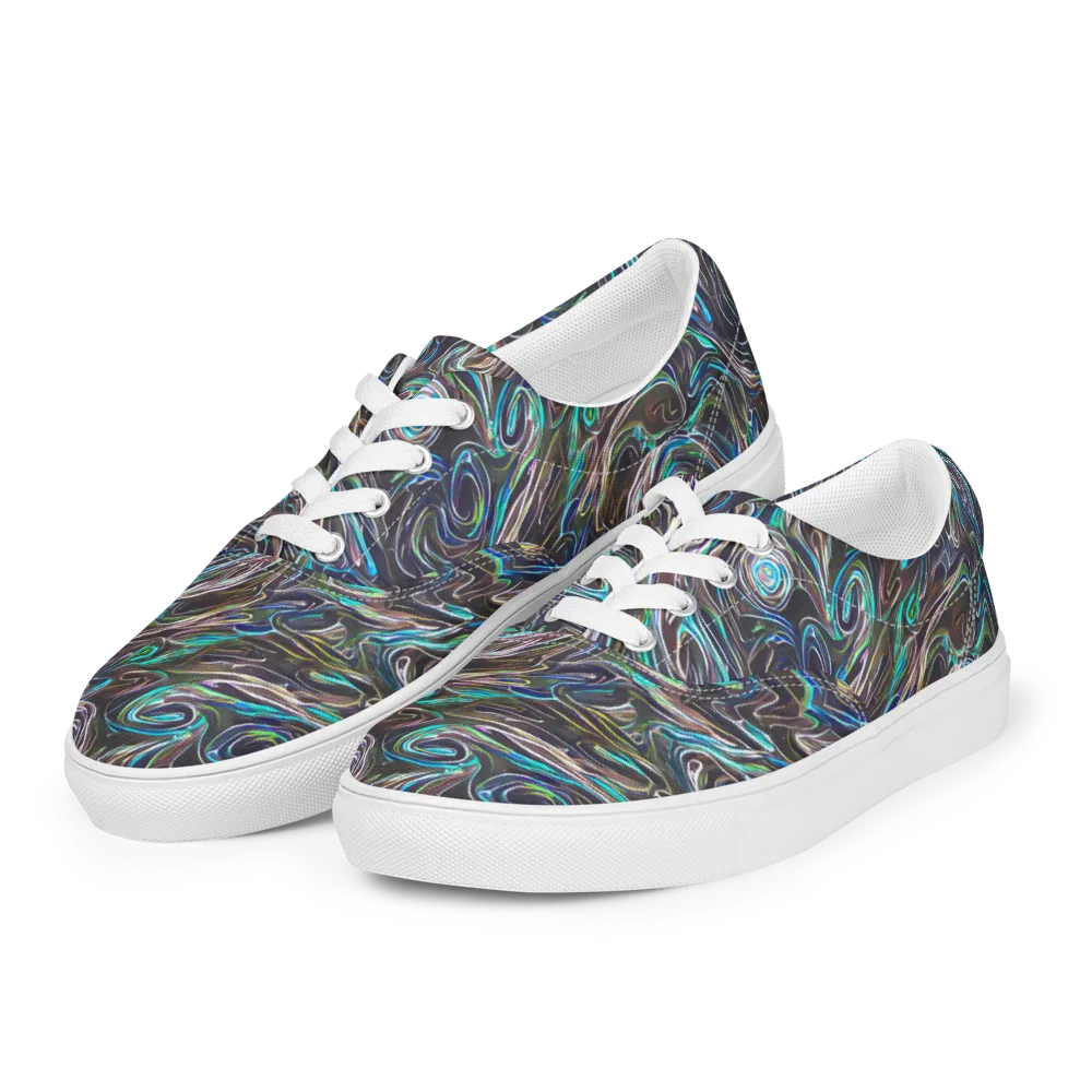 Iridescent Riptide on Men's Lace-Up Canvas Shoes — Left Front