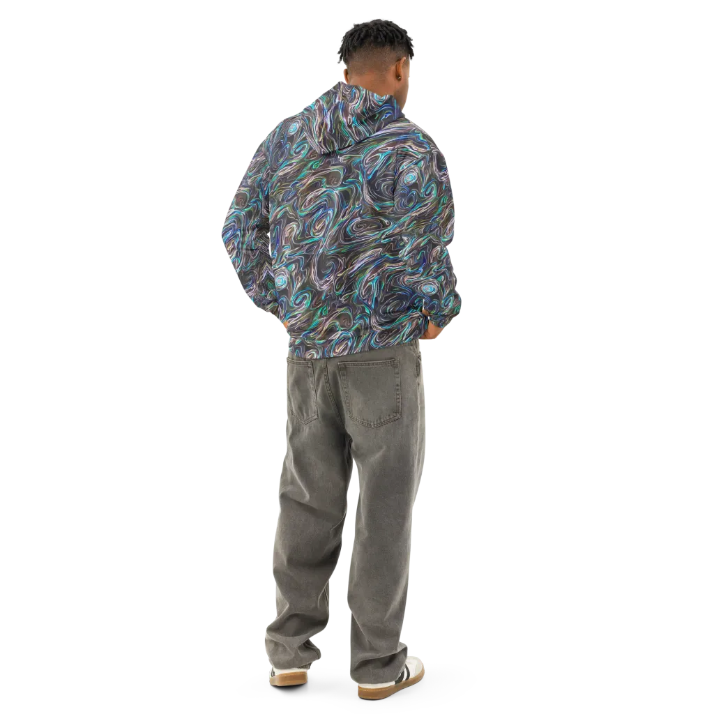 Iridescent Riptide on Cotton Hoodie — Back
