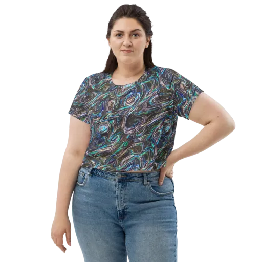 Iridescent Riptide on a Crop Tee