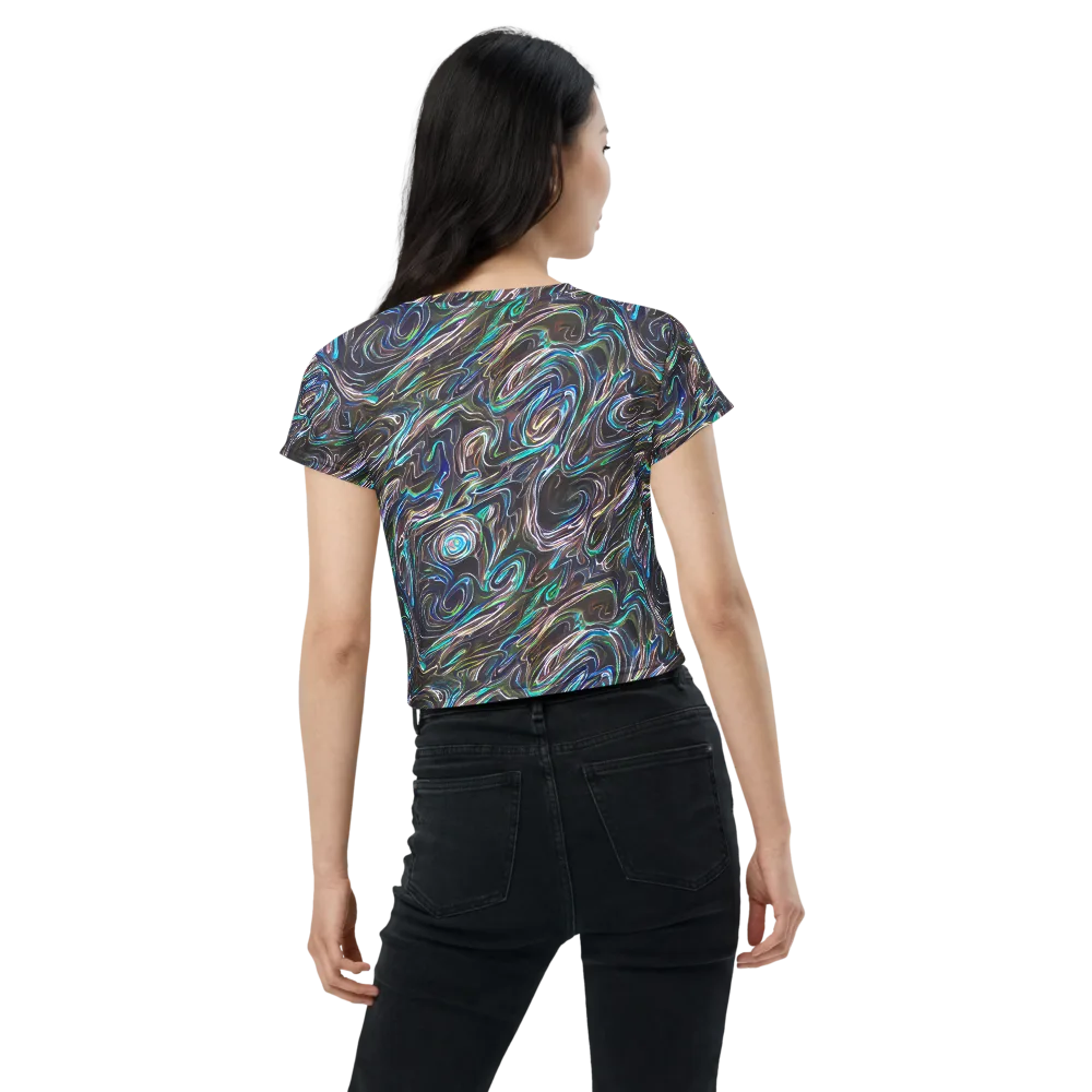Iridescent Riptide on Crop Tee — Back