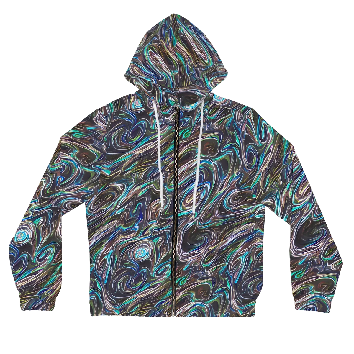 Iridescent Riptide on Women's Full-Zip Hoodie — Front