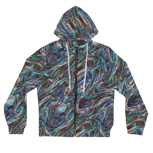 Iridescent Riptide on a Women's Full-Zip Hoodie