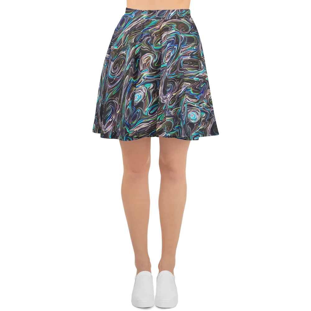 Iridescent Riptide on Skater Skirt — Front