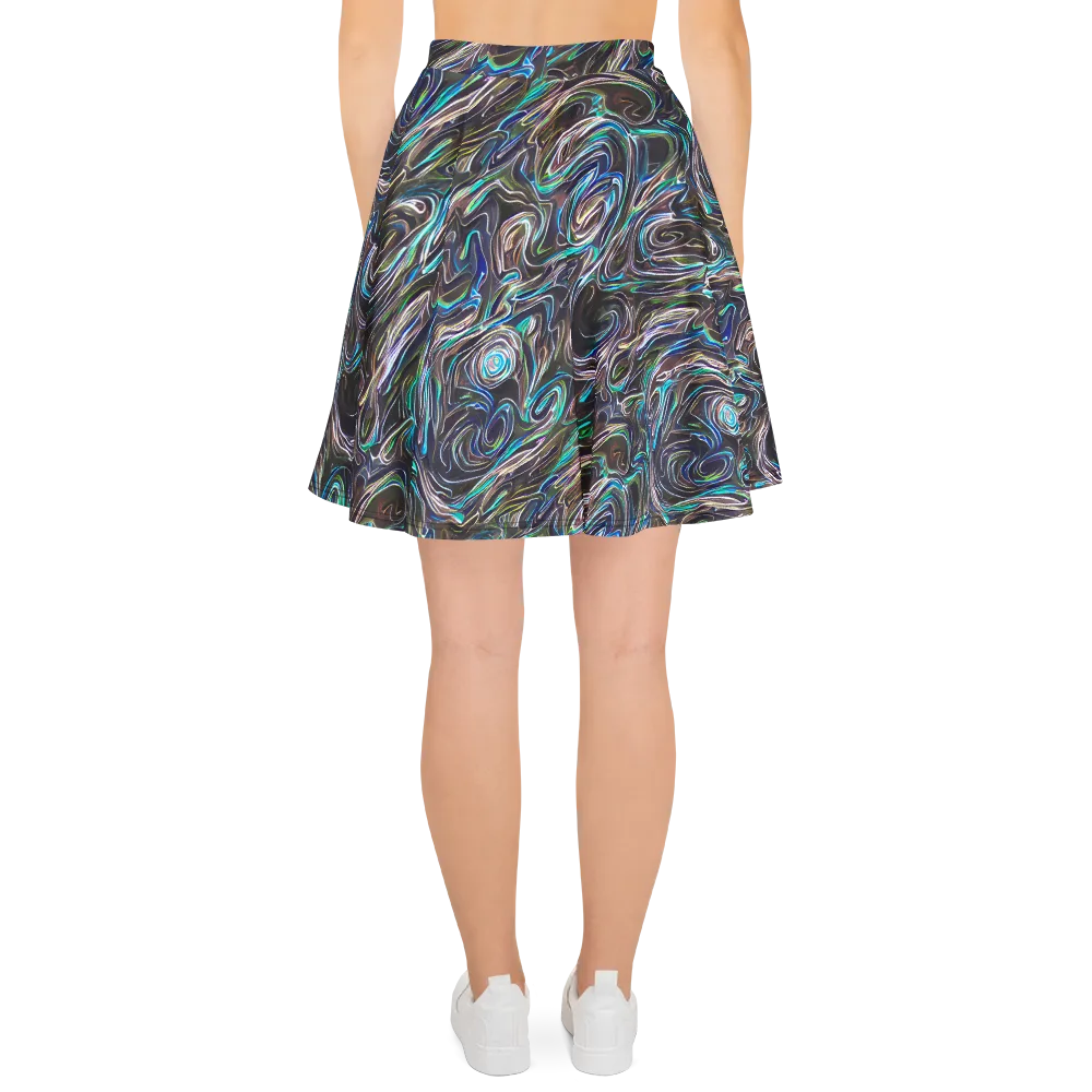 Iridescent Riptide on Skater Skirt — Back