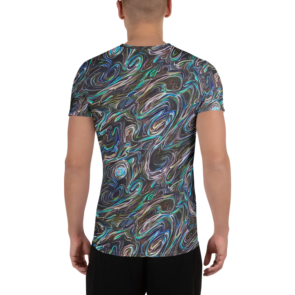 Iridescent Riptide on Men's Athletic T-Shirt — Back