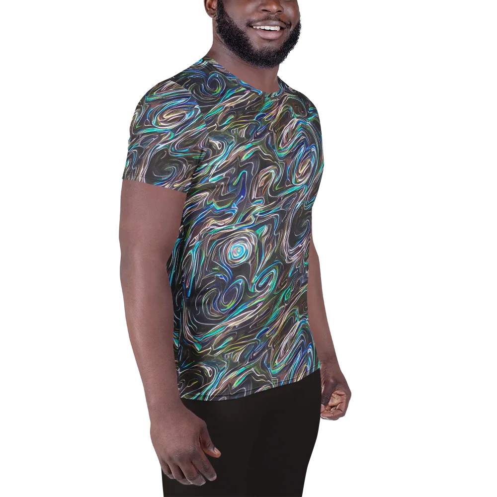 Iridescent Riptide on Men's Athletic T-Shirt — Right