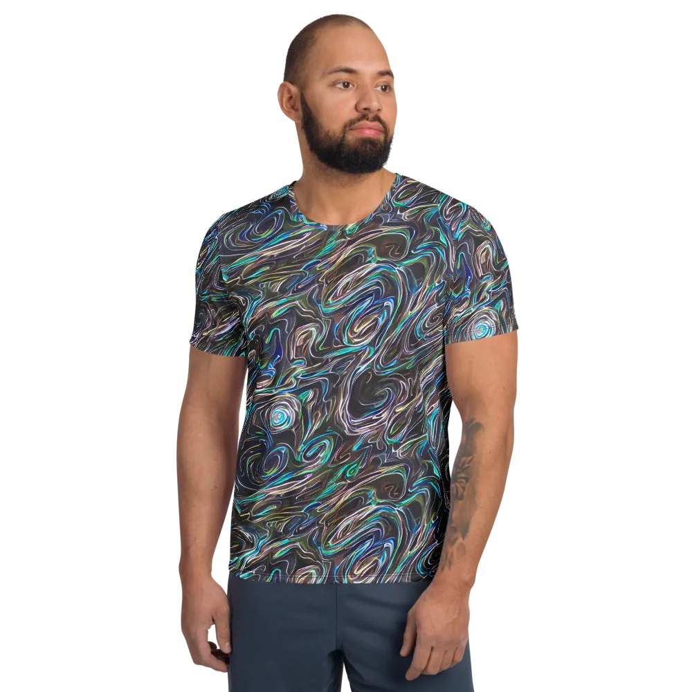 Iridescent Riptide on Men's Athletic T-Shirt — Front
