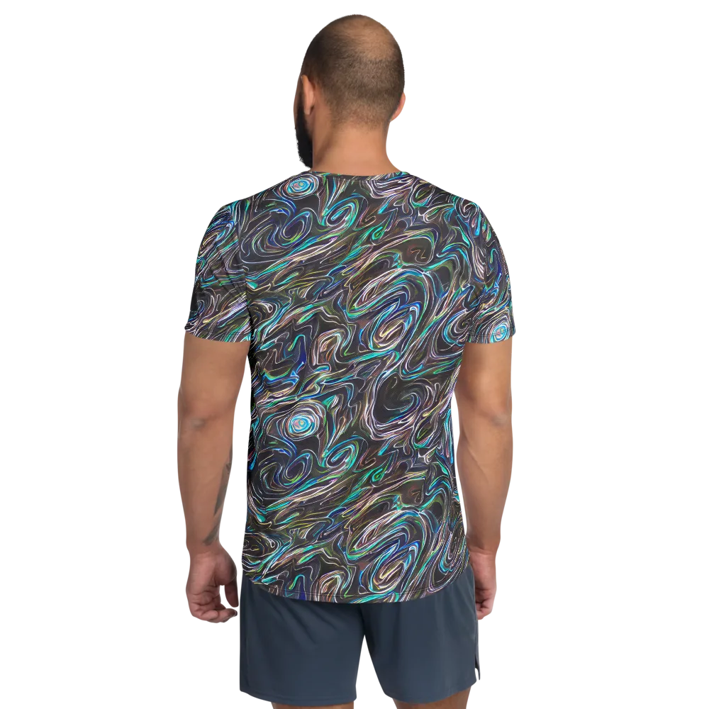 Iridescent Riptide on Men's Athletic T-Shirt — Back