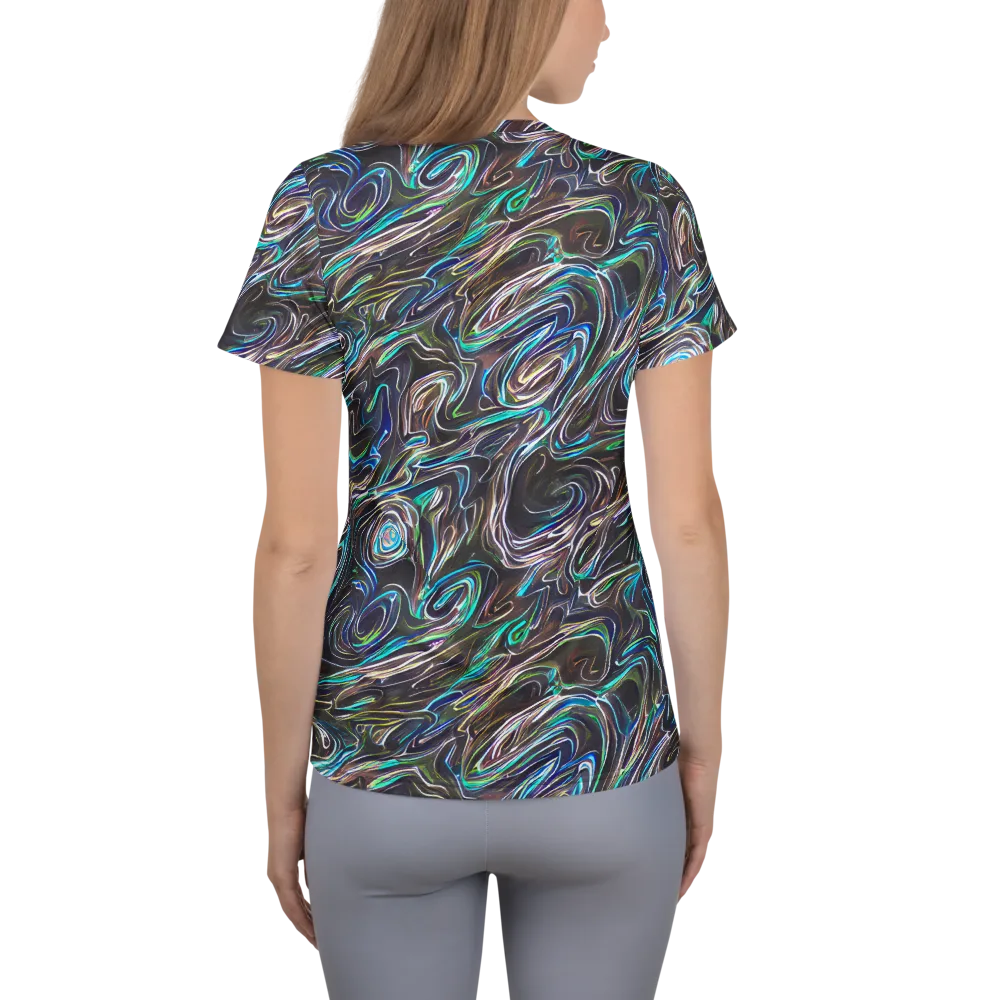 Iridescent Riptide on Women's Athletic T-Shirt — Back