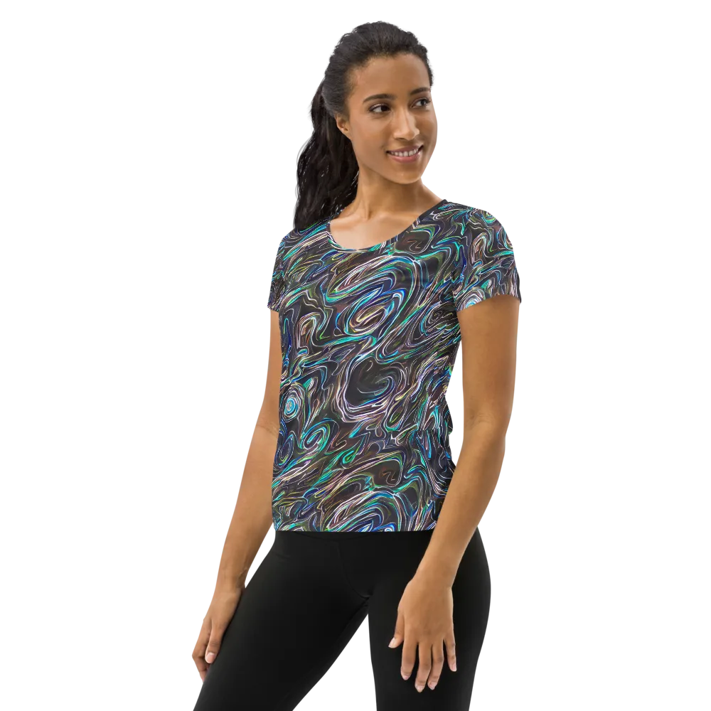 Iridescent Riptide on Women's Athletic T-Shirt — Left