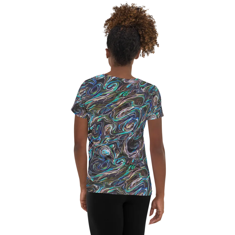 Iridescent Riptide on Women's Athletic T-Shirt — Back