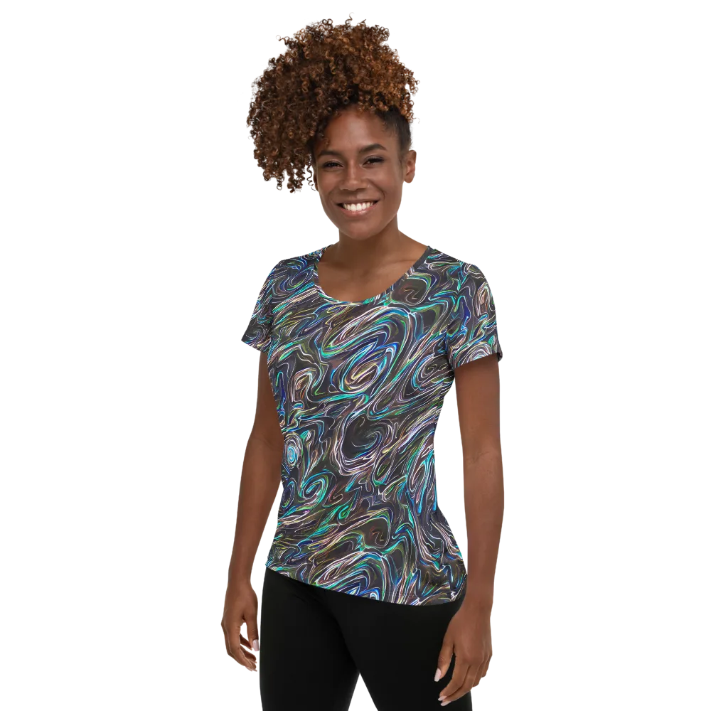 Iridescent Riptide on Women's Athletic T-Shirt — Left