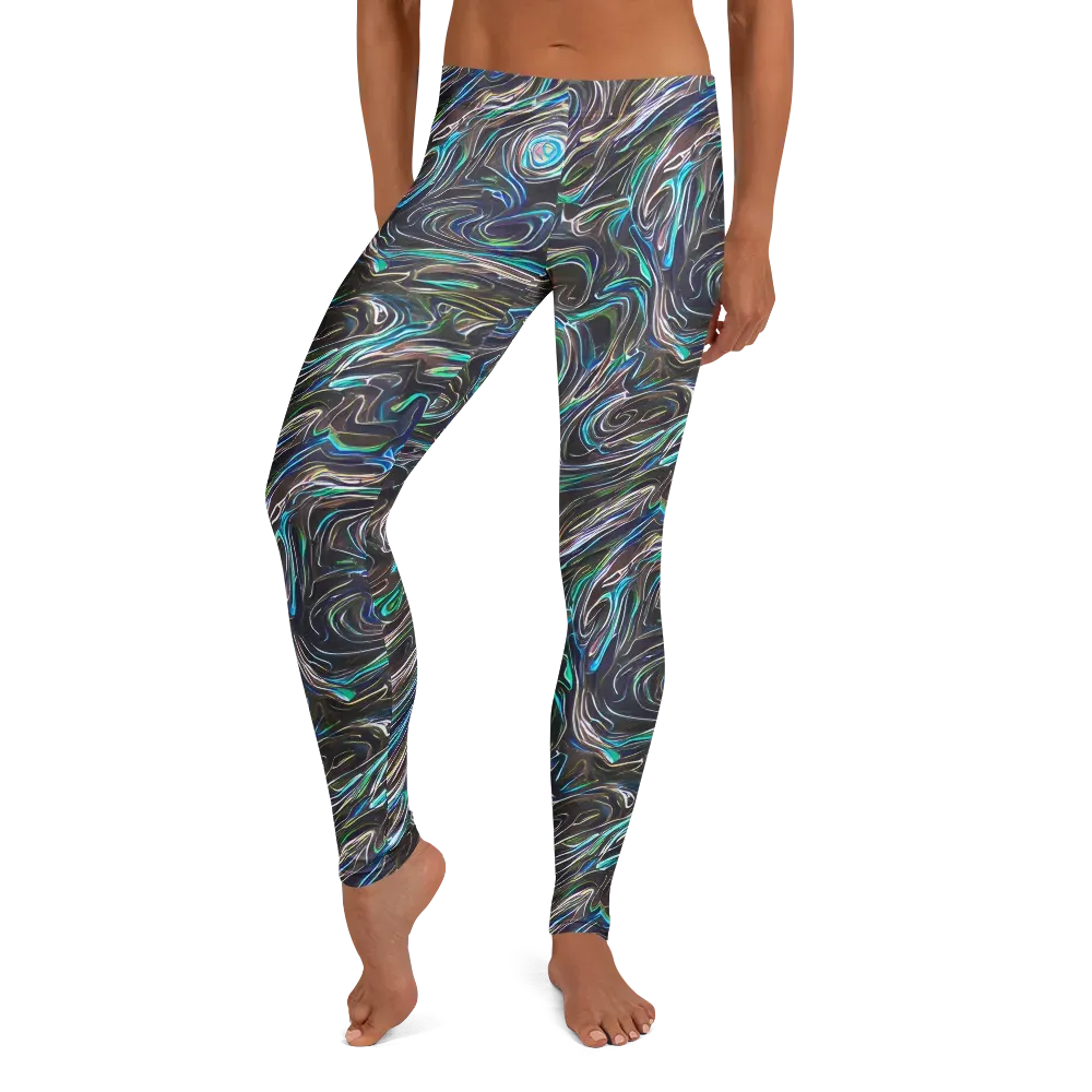 Iridescent Riptide on Leggings — Front