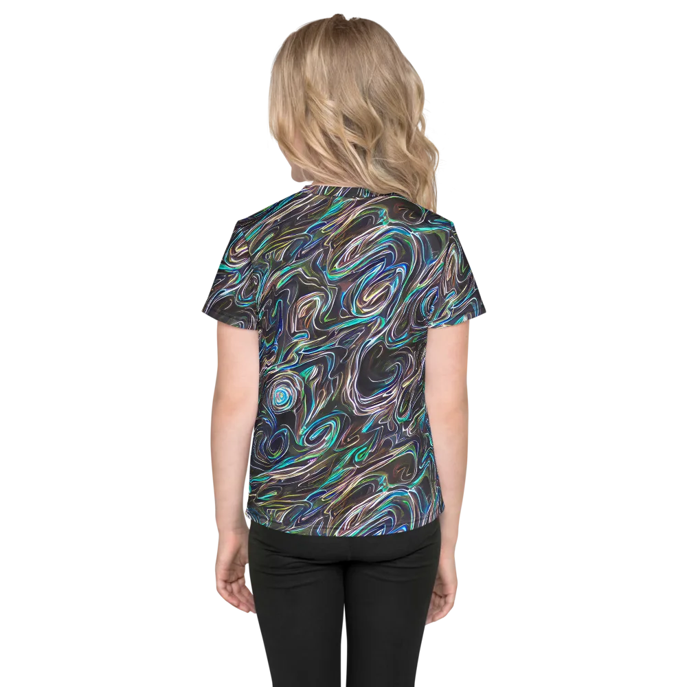 Iridescent Riptide on Kids Crew Neck T-Shirt — Back