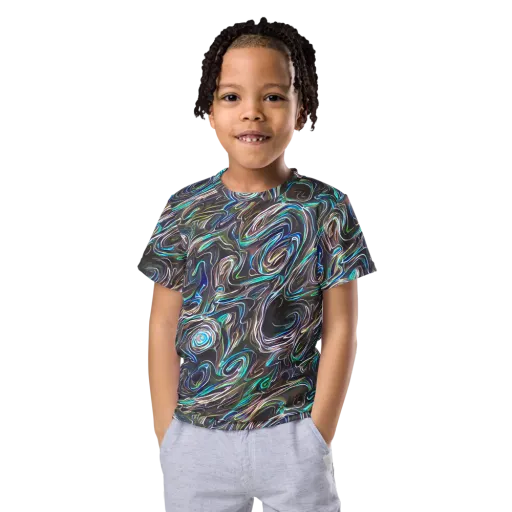 Iridescent Riptide on a Kids Crew Neck T-Shirt
