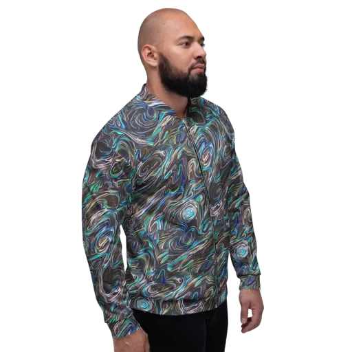 Iridescent Riptide on a Bomber Jacket