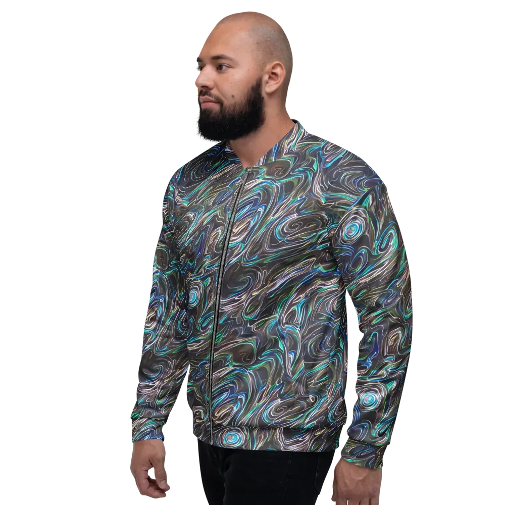 Iridescent Riptide on Bomber Jacket — Left