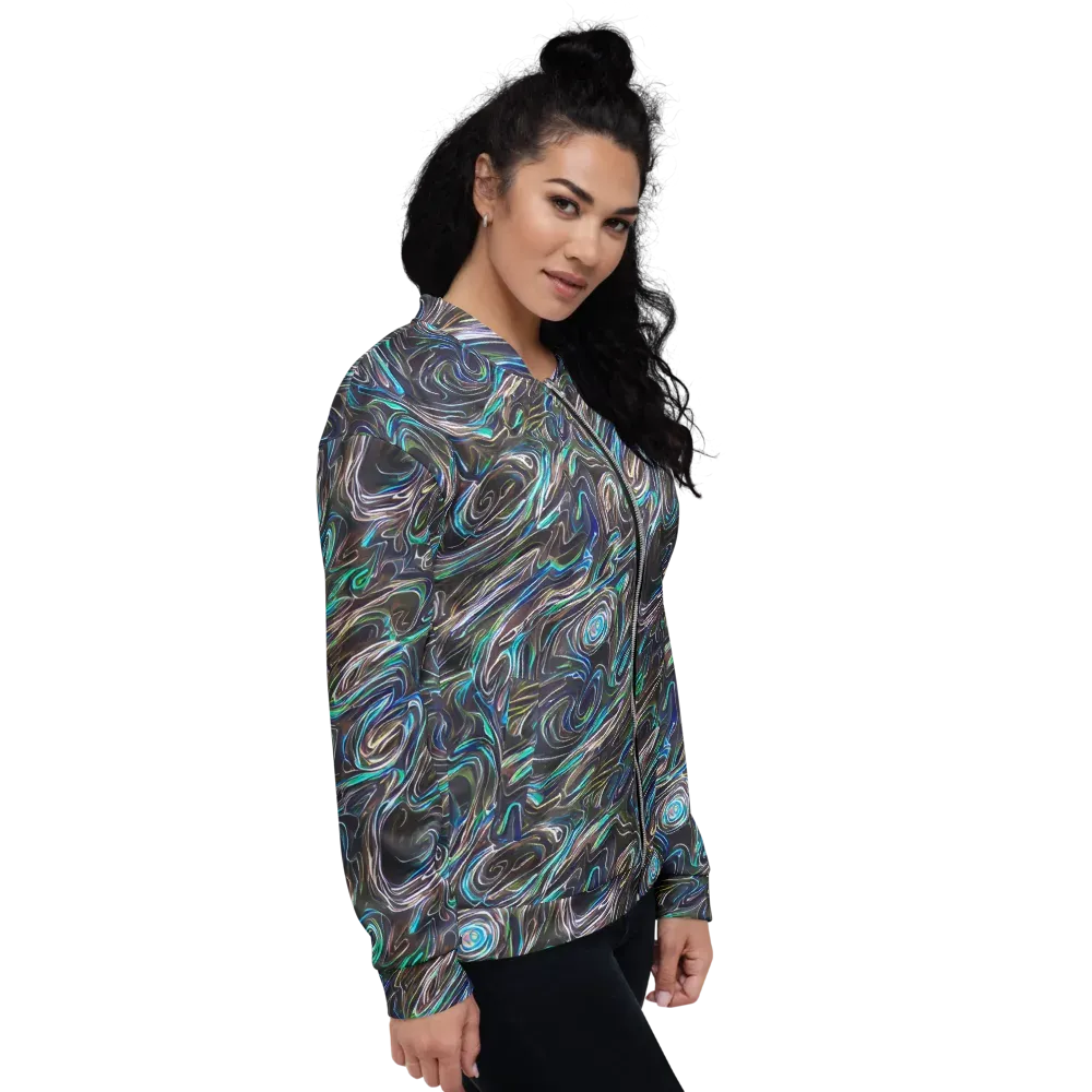 Iridescent Riptide on Bomber Jacket — Right