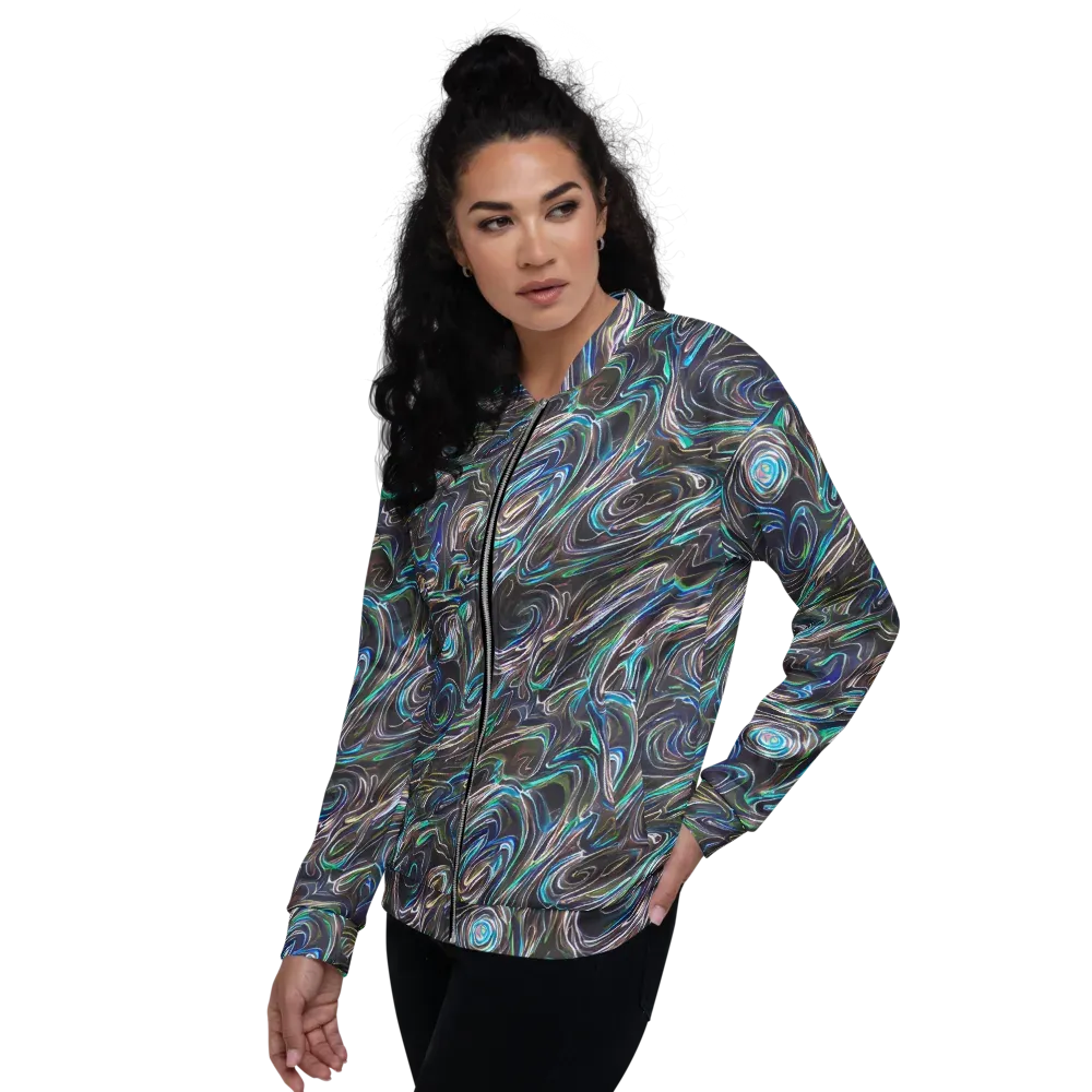 Iridescent Riptide on Bomber Jacket — Left