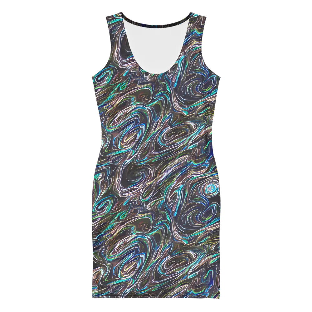 Iridescent Riptide on Bodycon Dress — Front