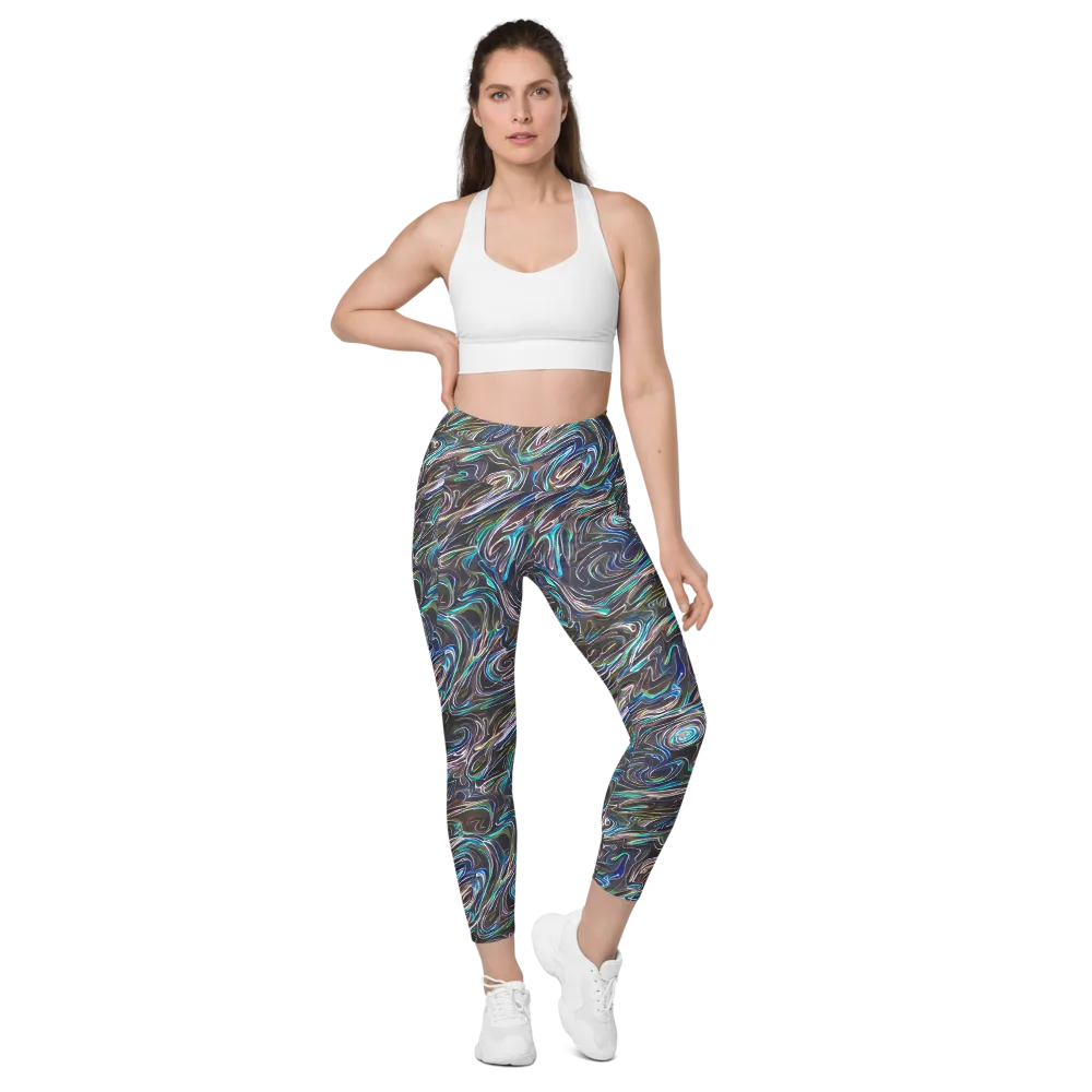 Iridescent Riptide on Leggings with Pockets — Front