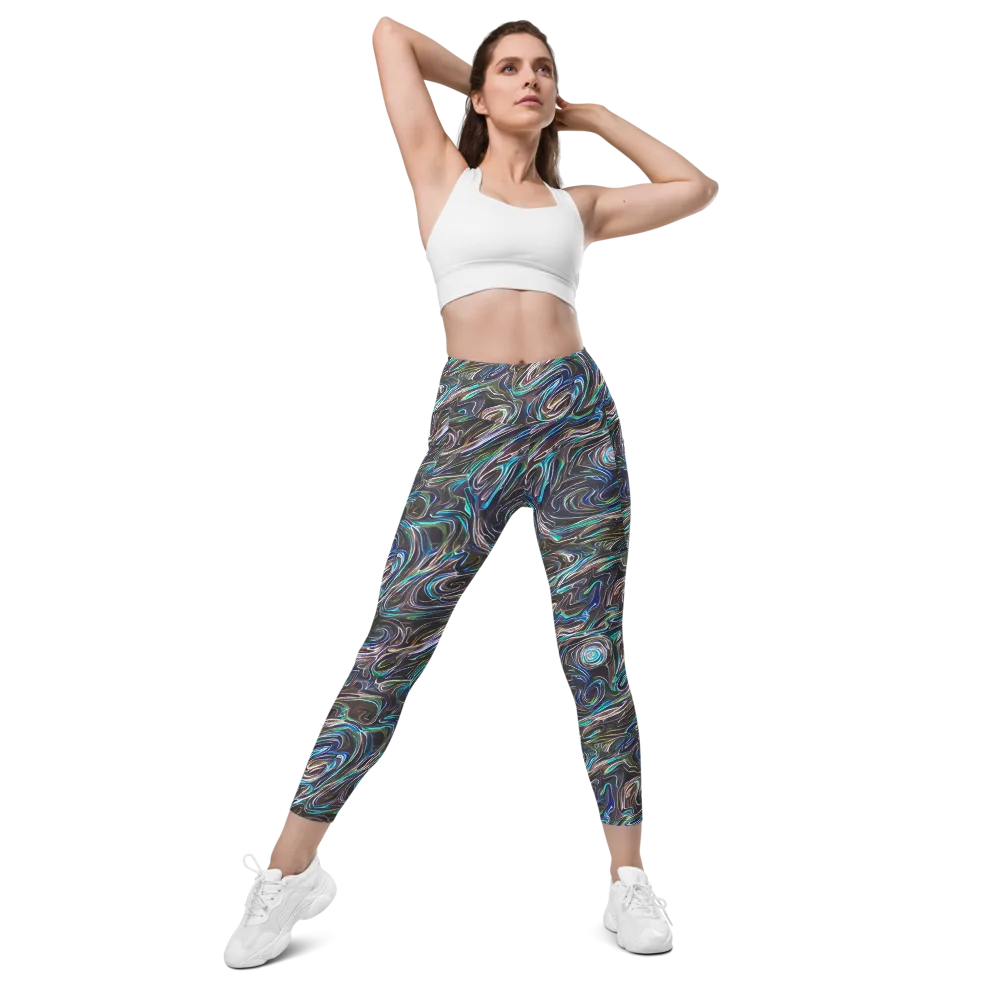 Iridescent Riptide on Leggings with Pockets — Front