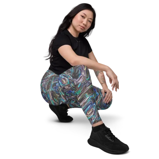 Iridescent Riptide on a Leggings with Pockets