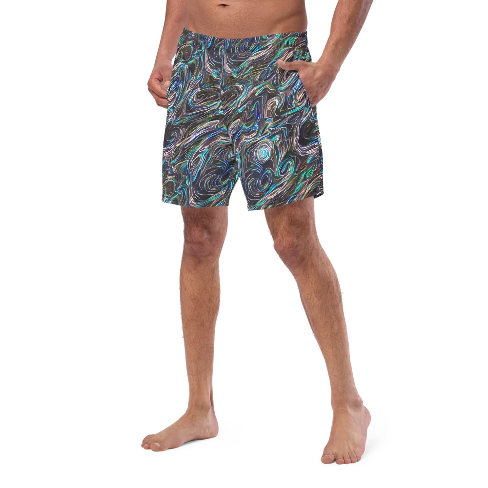 Iridescent Riptide on Swim Trunks — Left Front