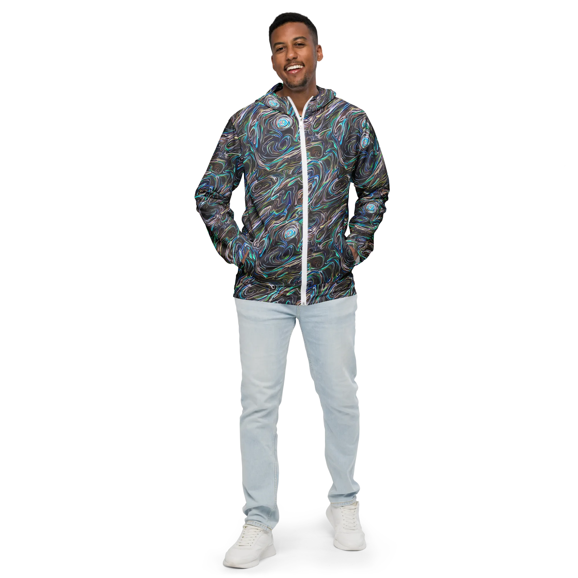 Iridescent Riptide on Men's Windbreaker — Front