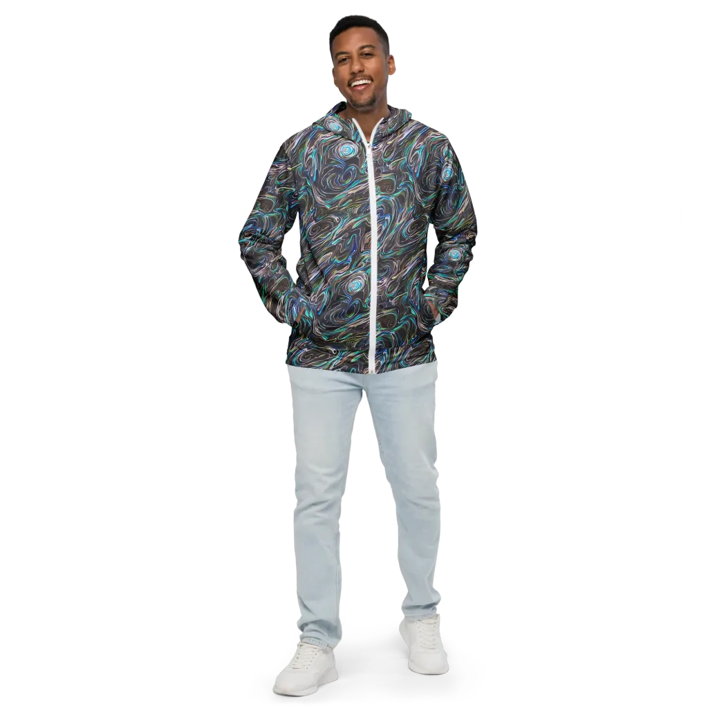 Iridescent Riptide on Men's Windbreaker — Front