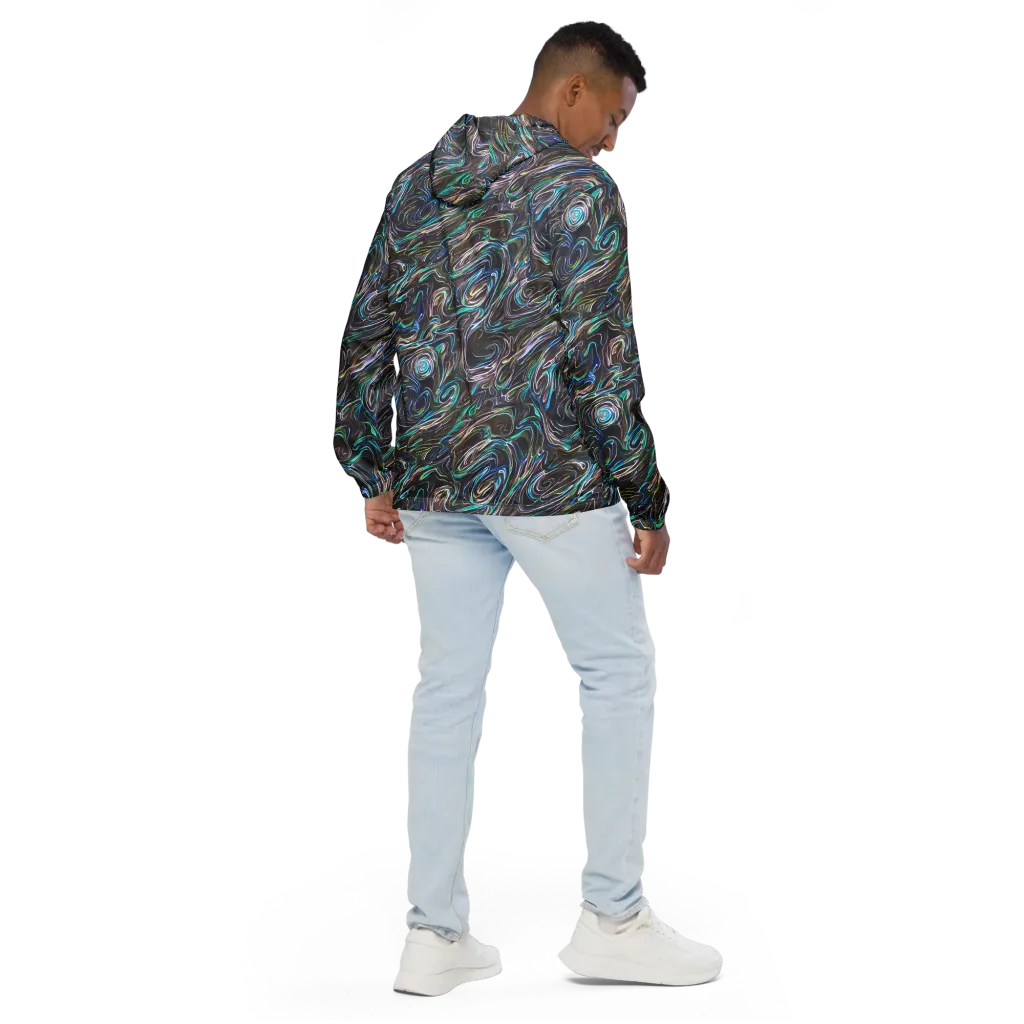 Iridescent Riptide on Men's Windbreaker — Back