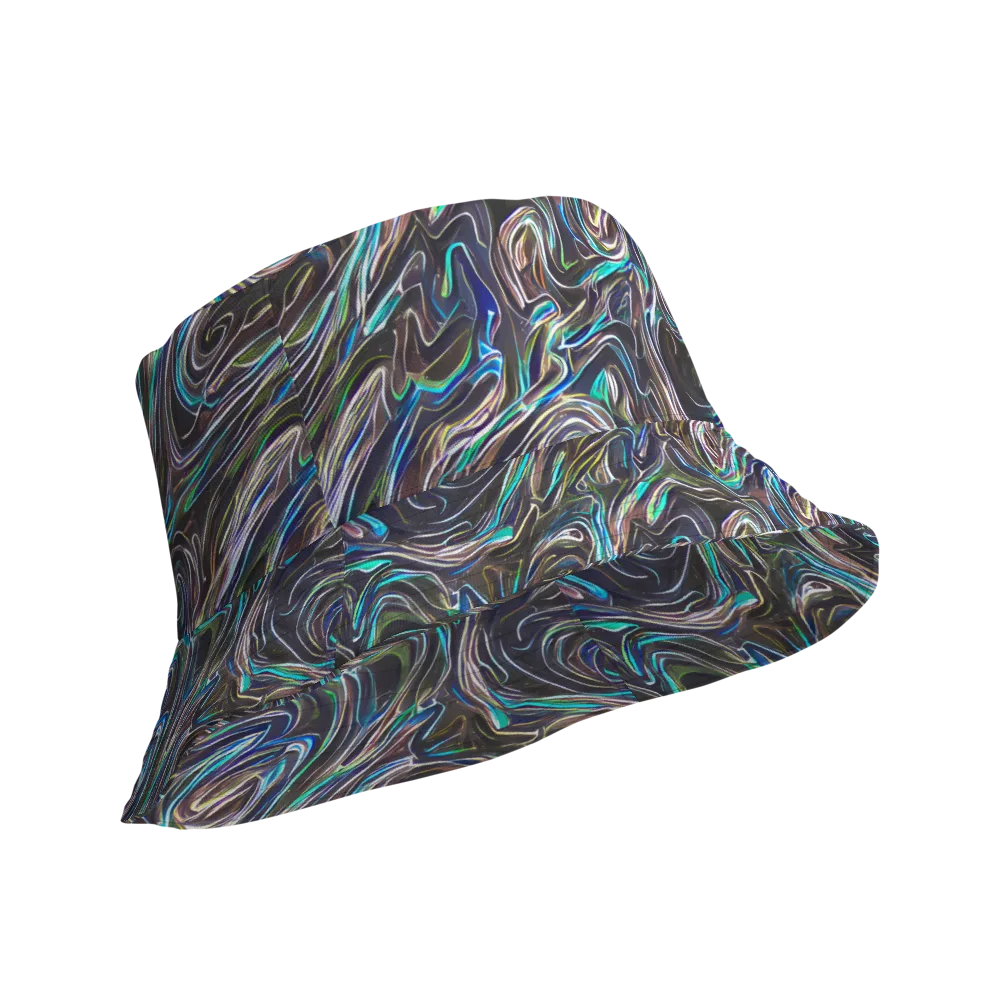 Iridescent Riptide on Reversible Bucket Hat — Product details Outside