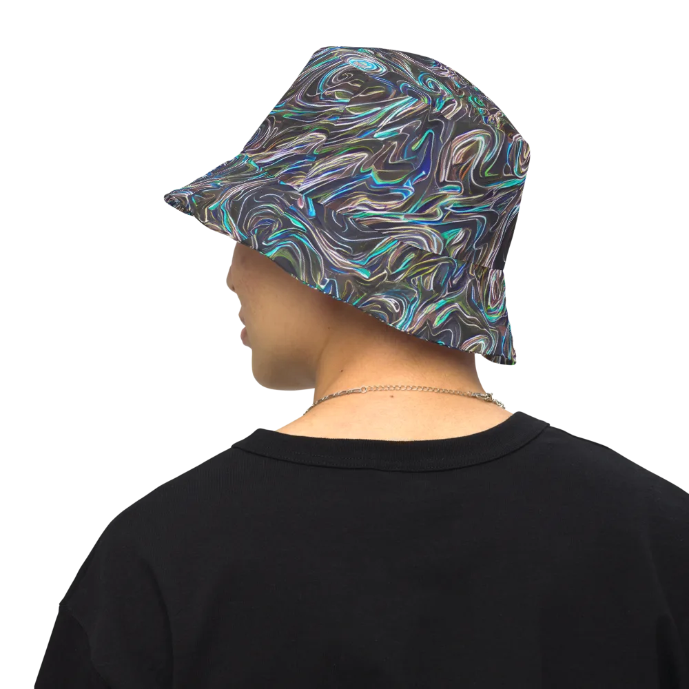 Iridescent Riptide on Reversible Bucket Hat — Back Inside