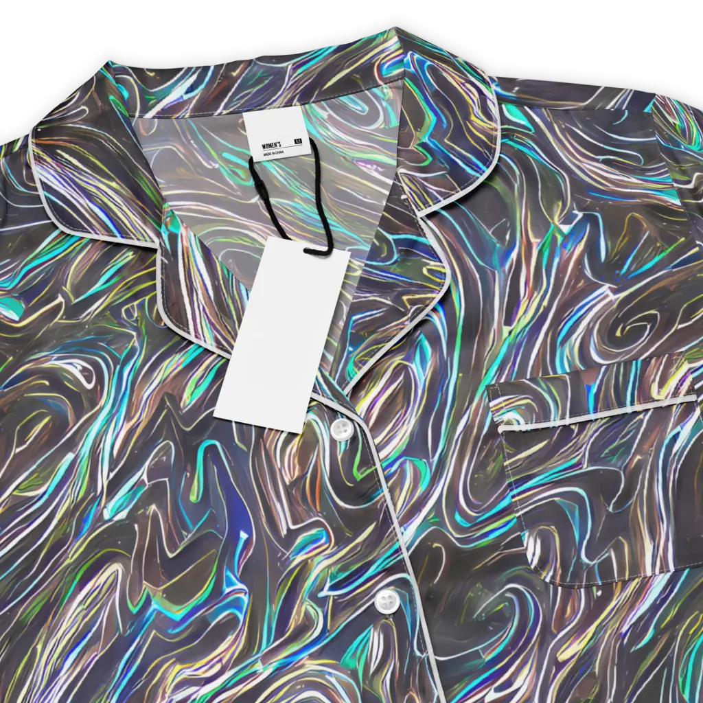 Iridescent Riptide on Women's Short Sleeve Pajama Top — Product details