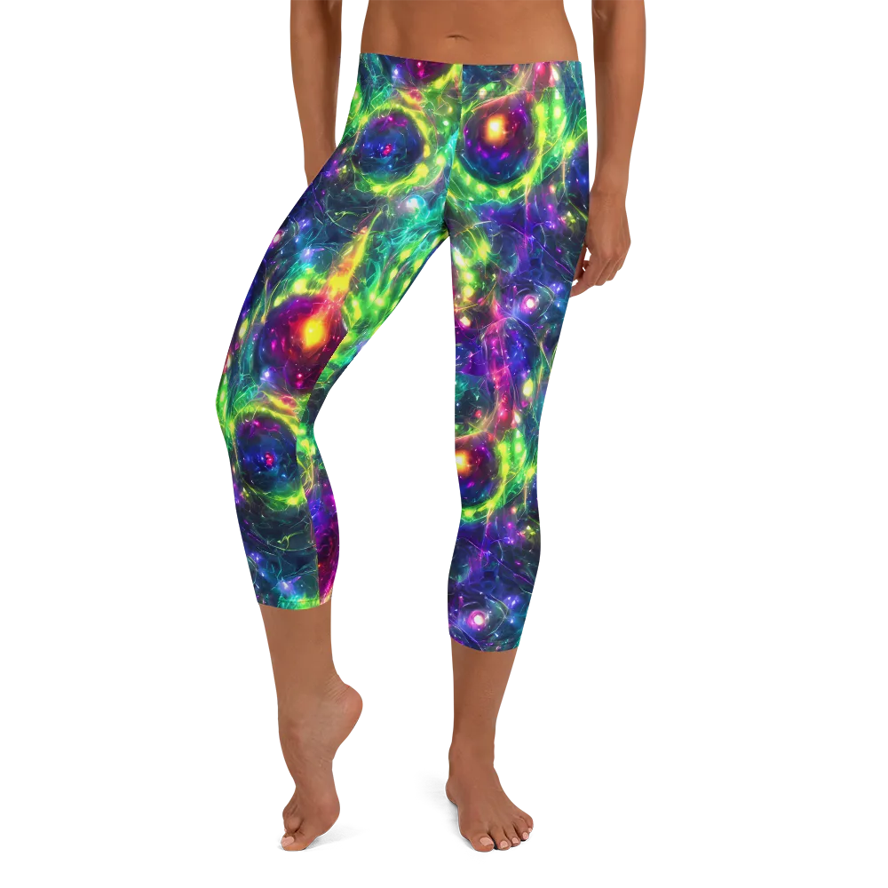 Aurora Bloom on Capri Leggings — Front