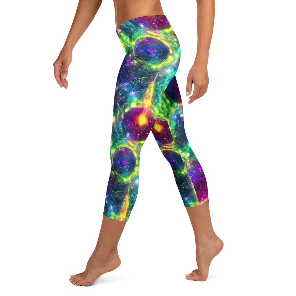 Aurora Bloom on Capri Leggings — Left