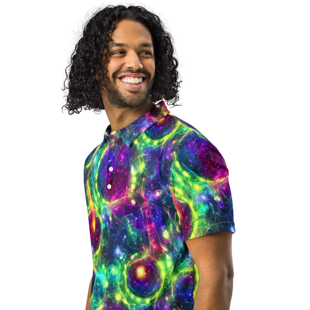 Aurora Bloom on Men's Slim Fit Polo Shirt — Left Front