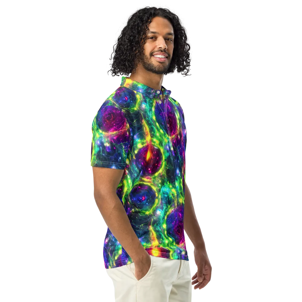 Aurora Bloom on Men's Slim Fit Polo Shirt — Right Front