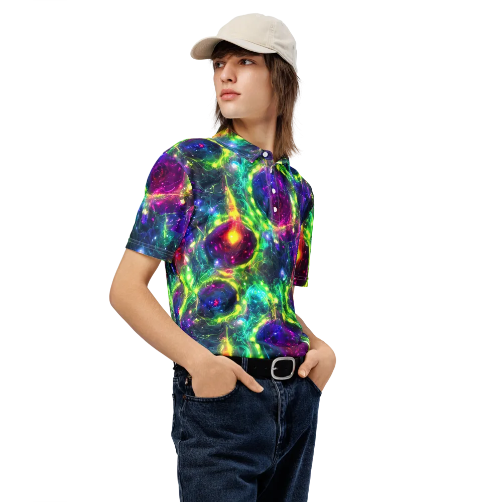 Aurora Bloom on Men's Slim Fit Polo Shirt — Right Front