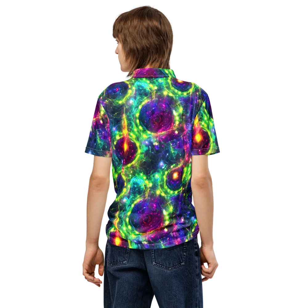 Aurora Bloom on Men's Slim Fit Polo Shirt — Back