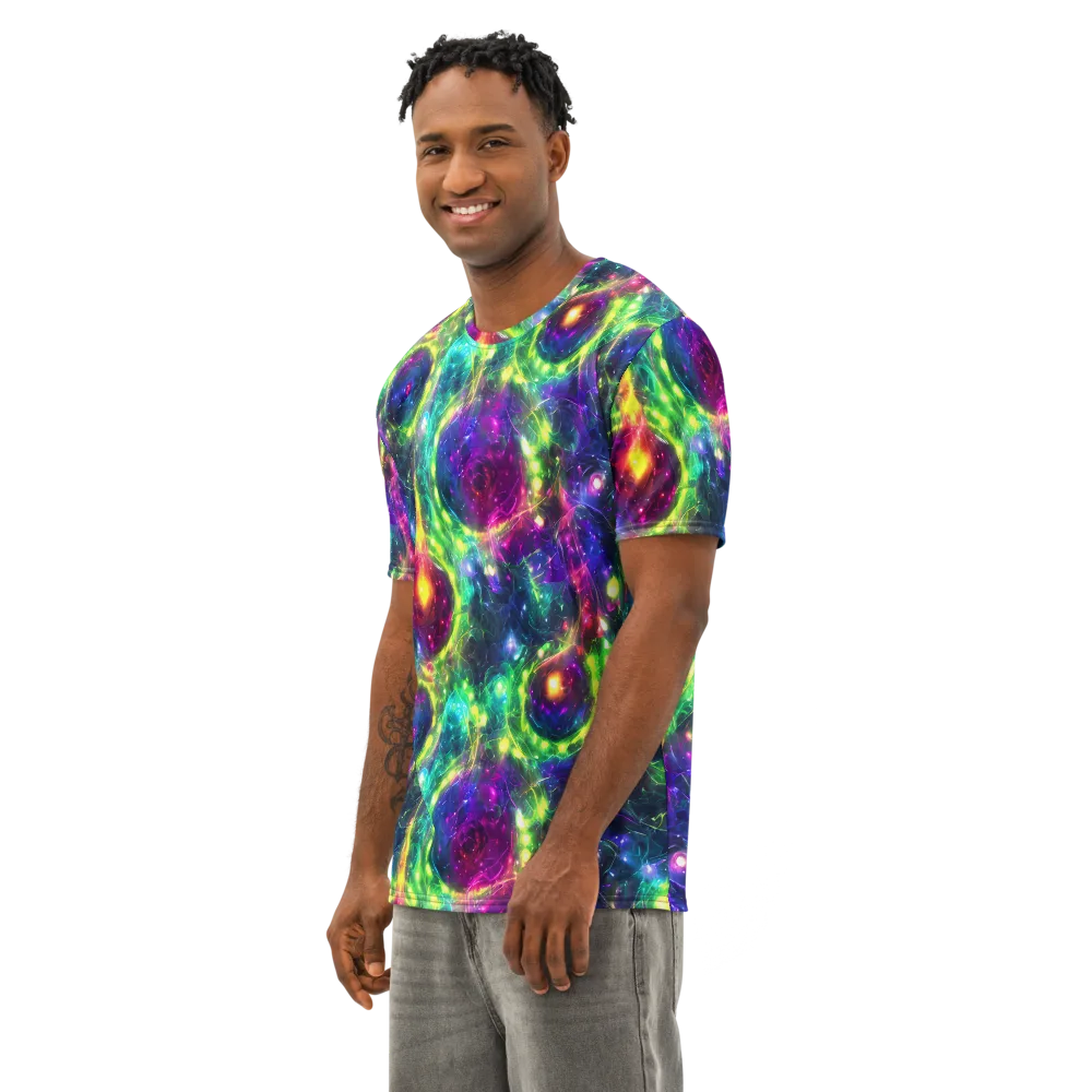 Aurora Bloom on Men's Cotton Crew Neck T-Shirt — Left Front