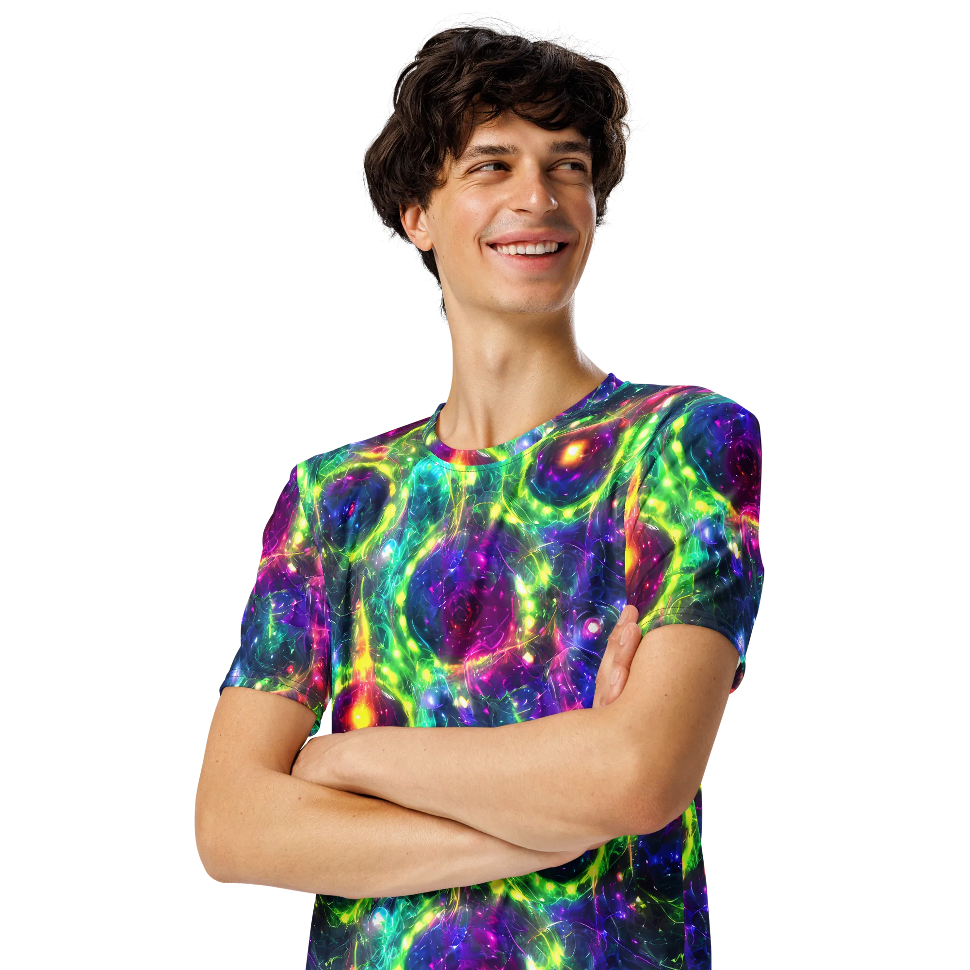 Aurora Bloom on Men's Crew Neck T-Shirt — Left Front