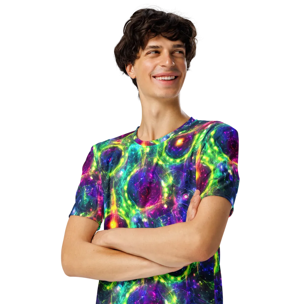 Aurora Bloom on Men's Crew Neck T-Shirt — Left Front